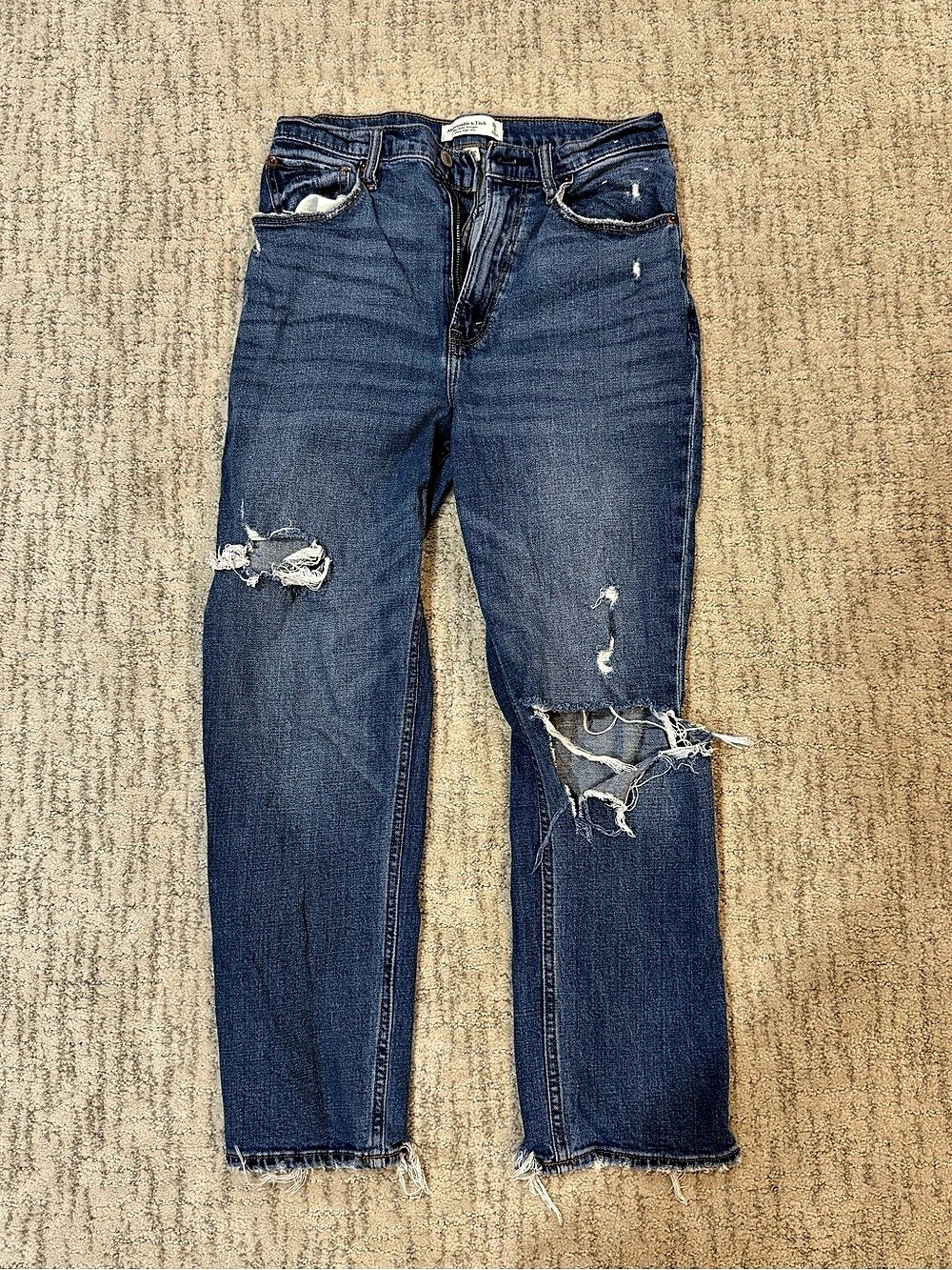 Abercrombie & Fitch The '90s Straight Ultra High Rise Jean Blue